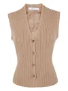 Max Mara Gerippte Bimba Weste In Brown
