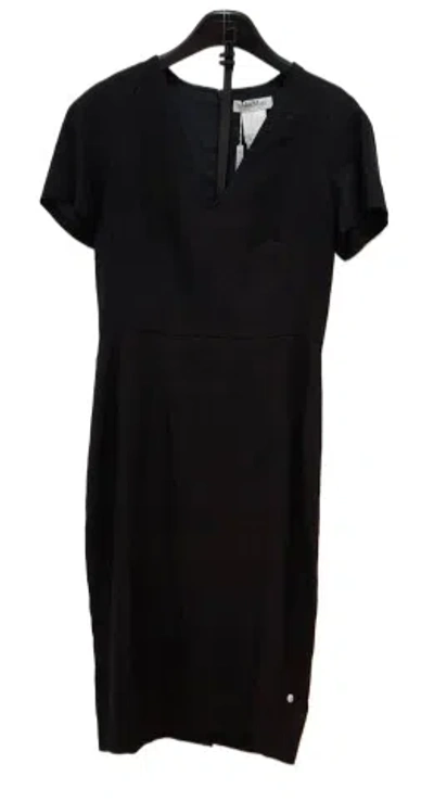 Max Mara V-neck Short Sleeve Dress In Black