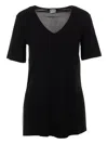 Max Mara V-neck Short-sleeve Top In Black