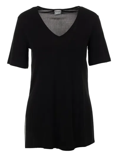 Max Mara V-neck Short-sleeve Top In Black