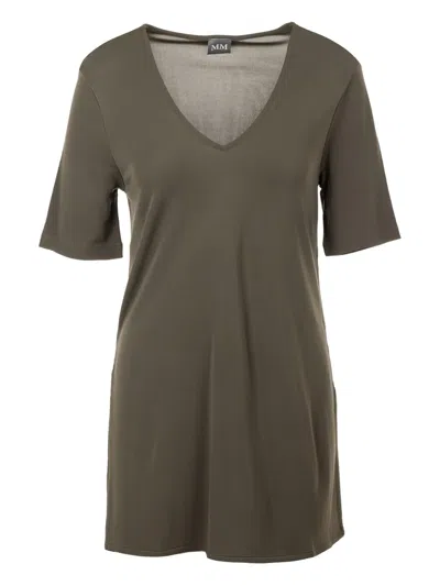 Max Mara V-neck Short-sleeve Top In Gray