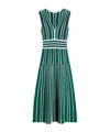 Max Mara Tallone Stripe Sleeveless Maxi Sweater Dress In Green