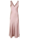 Max Mara Sleeveless Maxi Dress With Deep V-neckline In Malva