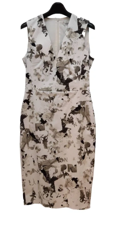 Max Mara V-neck Sleeveless Dress In Multi