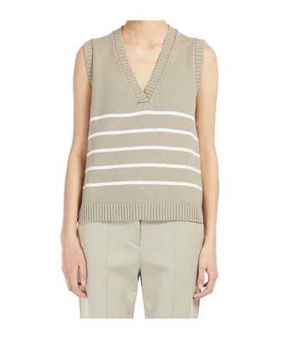 Max Mara V-neck Sleeveless Sweater In Nude