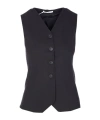 Max Mara Tailored Black Waistcoat With Deep V-neckline And Button Detail