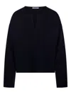 Max Mara V-neck Sweater In Cashmere Wool In Blue