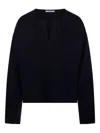 Max Mara V-neck Sweater In Cashmere Wool In Blue