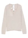 Max Mara Long-sleeved Sweater In Neutral