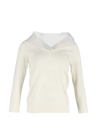 Pre-owned Max Mara V-neck Sweater In Neutral
