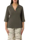 Max Mara V-neck Three-quarter-sleeved Blouse In Green