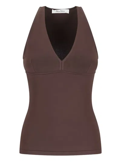 Max Mara V-neck Top In Brown