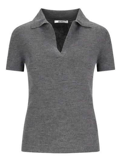 Max Mara V-neck Top In Gray