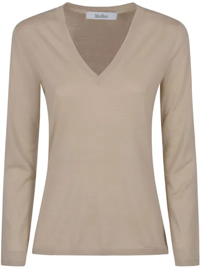 Max Mara V-neck Top In Neutrals