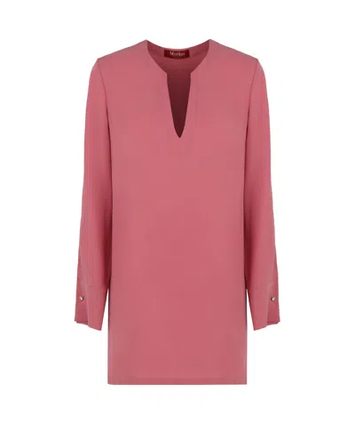 Max Mara Women's Oboli Crãªpe Blouse Top In Pink