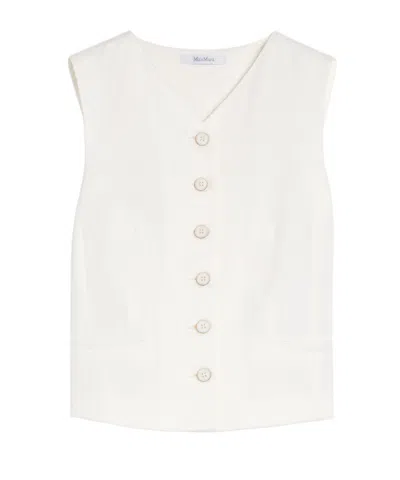 Max Mara V-neck Vest In White