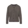 Max Mara Cedro Brown Wool And Cashmere Cardigan In Gray