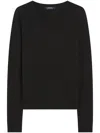 Max Mara V-neck Wool Sweater With Long Sleeves In Black
