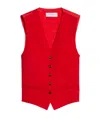 Max Mara V-neck Wool Vest In Red