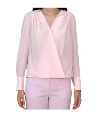 Max Mara V-neck Wrap Blouse In Pink