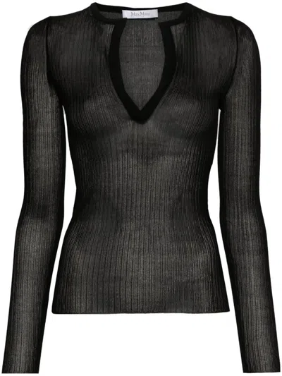 MAX MARA MAX MARA V-NECKED SILK TOP