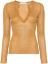 Max Mara Saggina Ribbed Silk Jumper In Brown