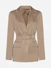 MAX MARA VAIMY BELTED SATIN BLAZER