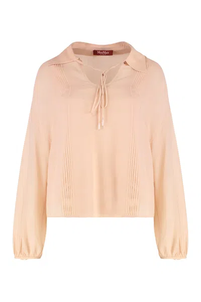 Max Mara Valdai Crêpe Blouse In Pink