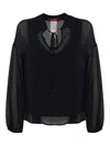 Max Mara Valdai Oversized Blouse In Silk In Blue