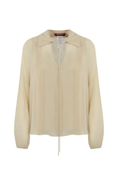 Max Mara Valdai Oversized Blouse In Silk In Corda