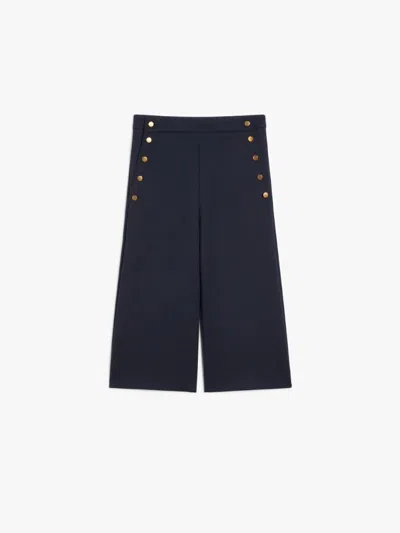 Max Mara Valdez Button-embellished Wool-blend Shorts In Blue