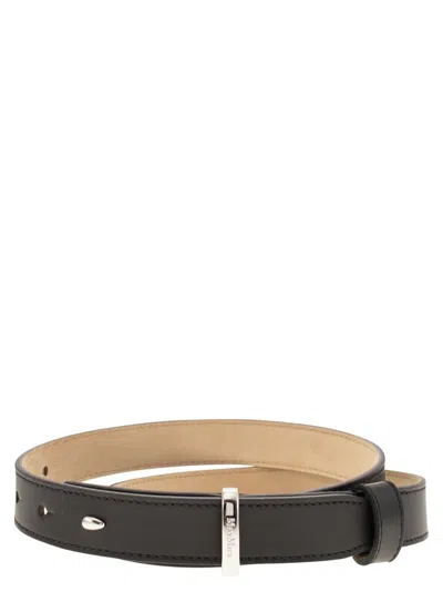 Max Mara Valentino Logo Engraved Belt In Black
