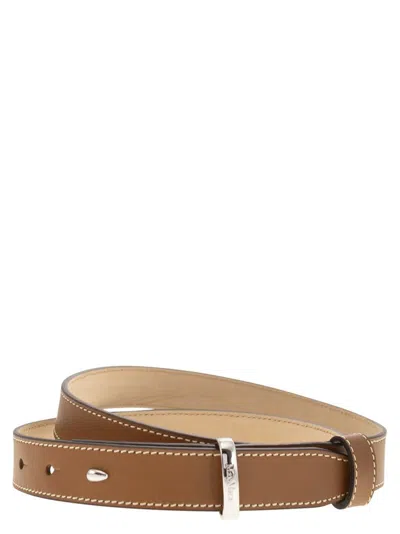 Max Mara Valentino Logo Engraved Belt In Brown