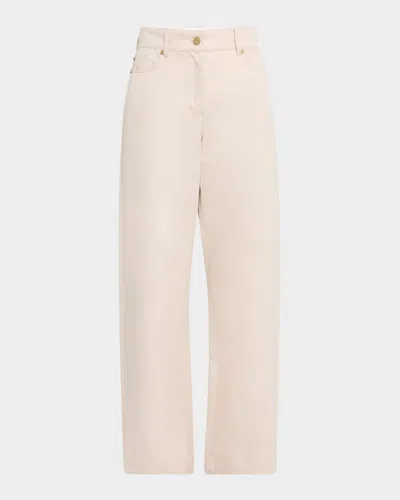Max Mara Valeria Straight-leg Ankle Jeans In Nude