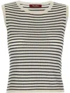 Max Mara Studio Valeria Striped Crewneck Vest In White