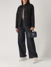 Max Mara Navy Lepre Jacket In Panna-beige
