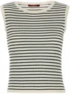 Max Mara Studio Valeria Striped Crewneck Vest In Neutrals
