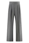 Max Mara Valeria Virgin Wool Trousers In Gray