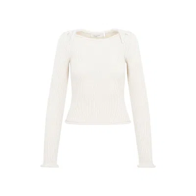 Max Mara Valico Long-sleeved Sweater In White