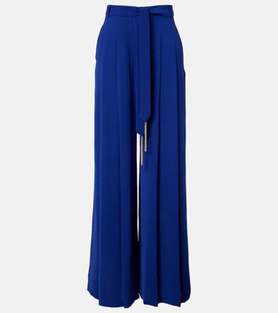 Max Mara Valico Pleated Wide-leg Pants In Blue