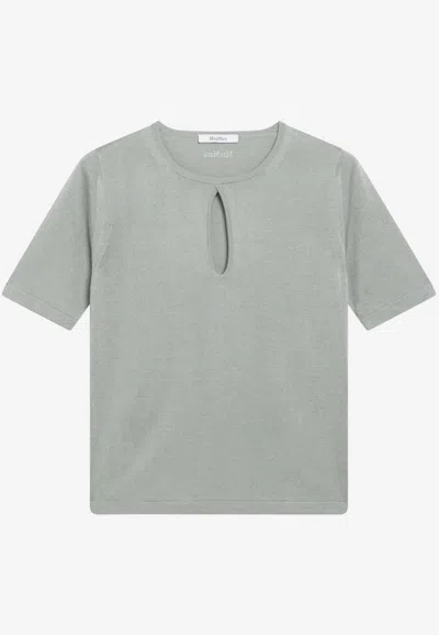 Max Mara Valido Cut-out Knit Top In Gray