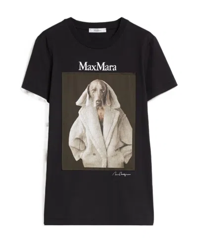 Max Mara Valido Graphic-print Cotton T-shirt In Black