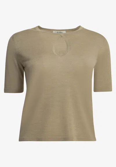 Max Mara Valido Silk-blend Knit Top In Brown
