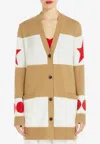 MAX MARA VALIDO WOOL CASHMERE STRIPED CARDIGAN
