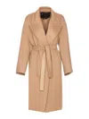 Max Mara Maxmara Manuela Belted Coat Camel In Brown