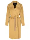 Max Mara Valle Green Cashmere Coat In Brown