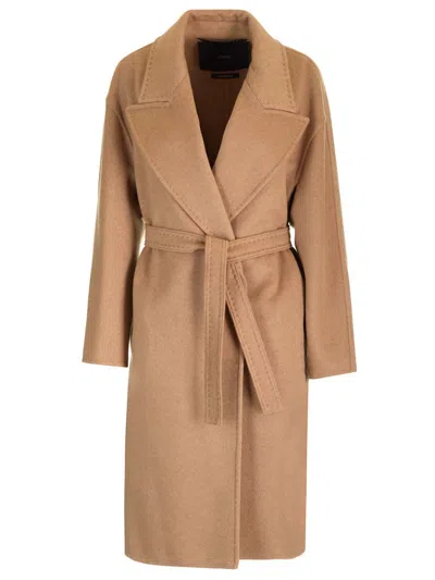 Max Mara Valle Tailored Coat In Brown