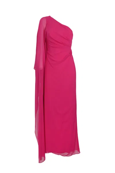 Max Mara Vallet Washed Silk Dress In Fuxia