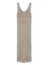 Max Mara Knitted Maxi Dress In Gray