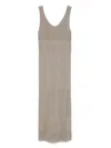 Max Mara Knitted Maxi Dress In Gray